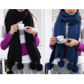 Mulheres Múltiplas Estilo Neck Warmer Grosso POM Inverno Malha Scarf (SK126)